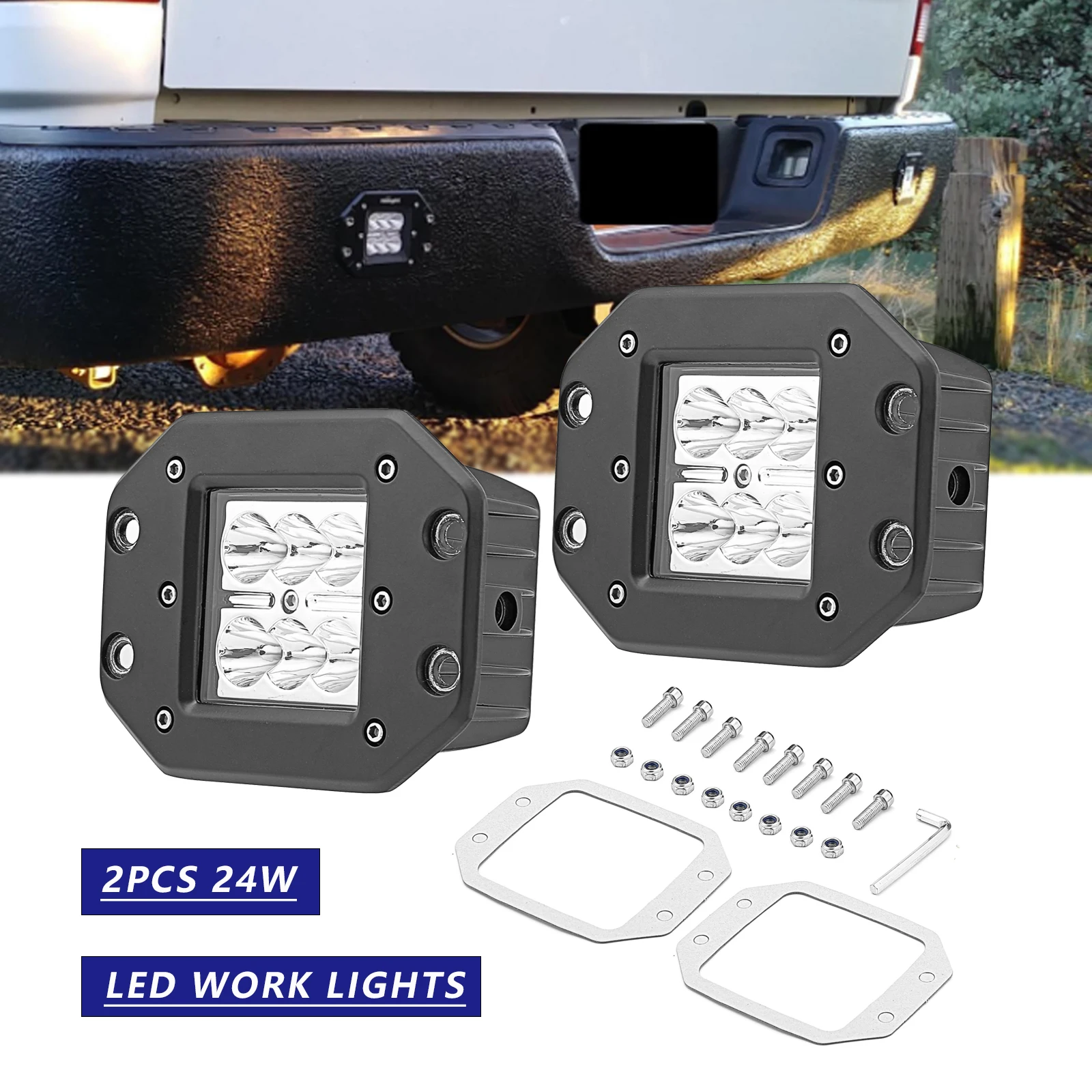 

2 шт. 24 Вт прожекторные светодиодсветодиодный фары рабочие фары плавное крепление фары дальнего света Противотуманные фары для внедорожник...