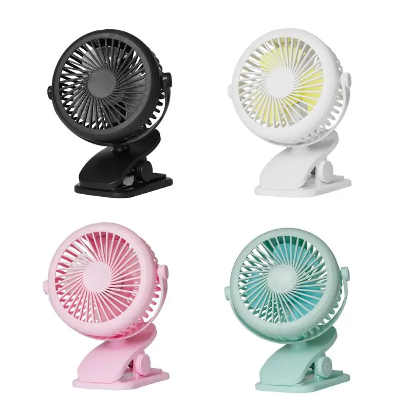 

Rechargeable Clip on Fan Desk Personal USB Fan 3 Speed for stroller Car SUV Home