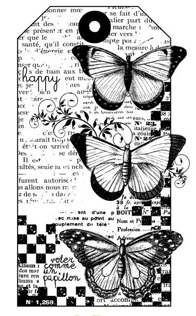 Прозрачный силиконовый штамп с бабочкой/печать для скрапбукинга/фотоальбома