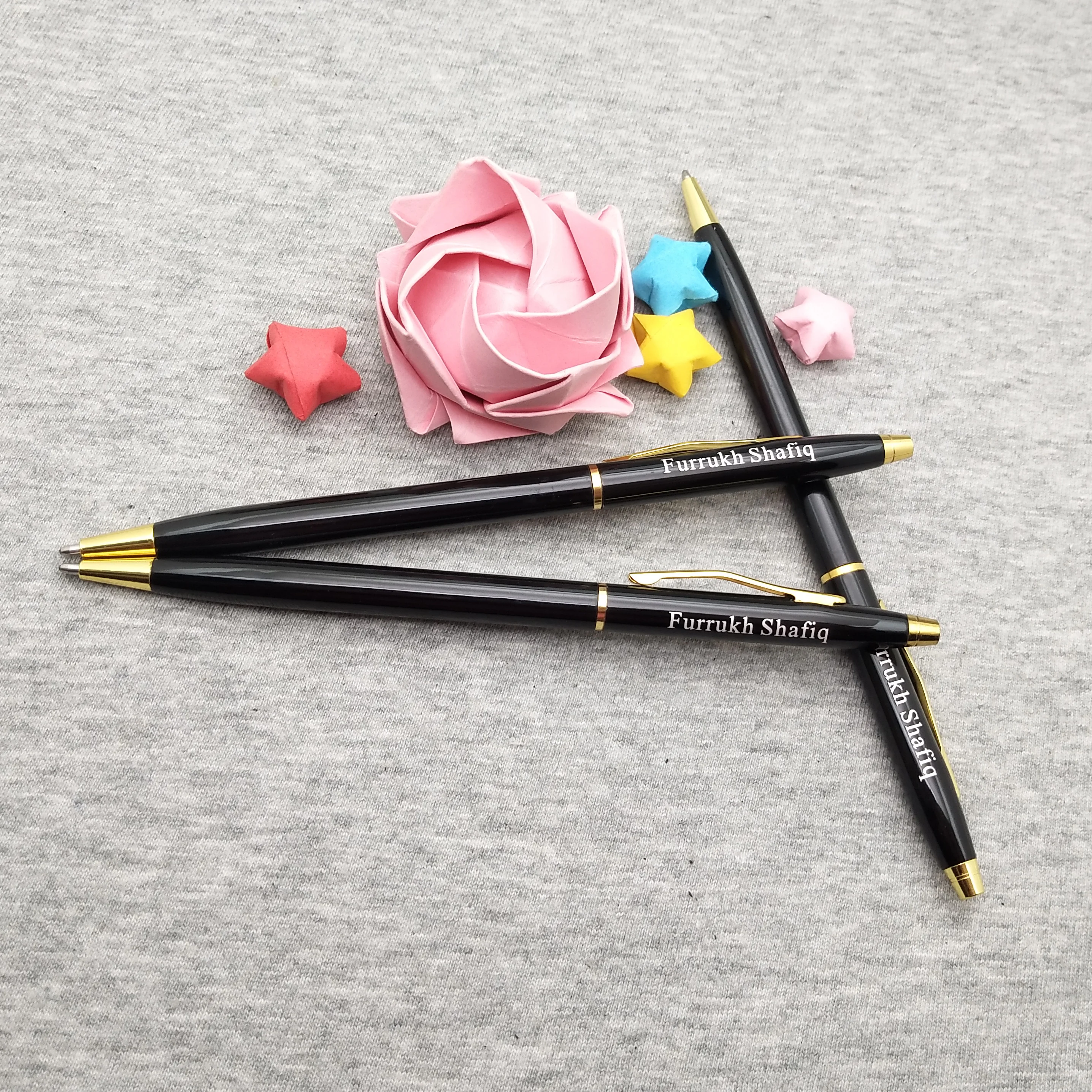 Новый дизайн логотипа гравированные ручки Серебряный и Золотой зажим шариковая