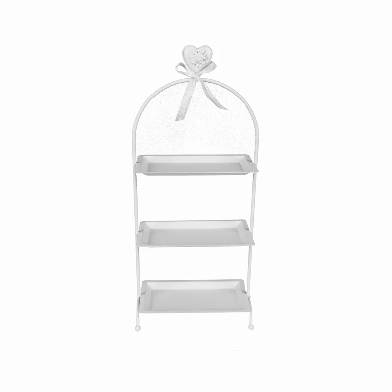 Белый металл торт подставки свадебные кекс пончики десерт деревянной ручкой