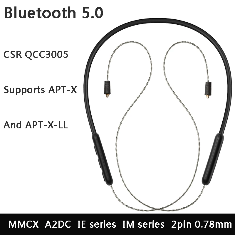 Bluetooth 5 0 Apt x ll кабель для гарнитуры Mmcx 2pin 78 A2DC IE80 Aptx наушников Shure Se215 Se535 UE900 TFZ King My