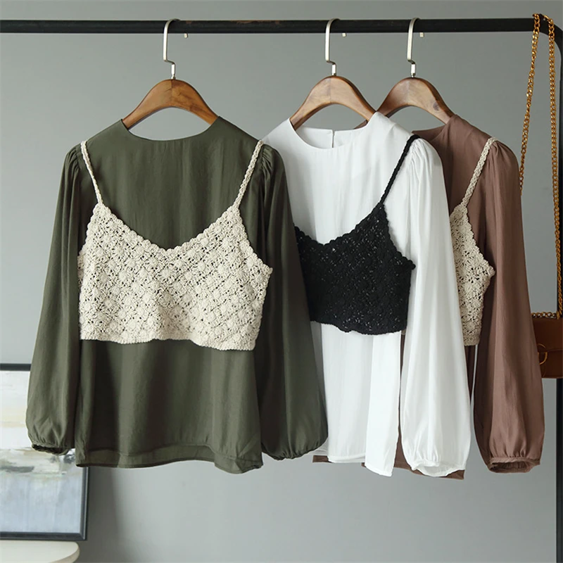 GLAUKE 2020 Весна хан издание кружева крючком плюс тонкими поясом чистый цвет круглый