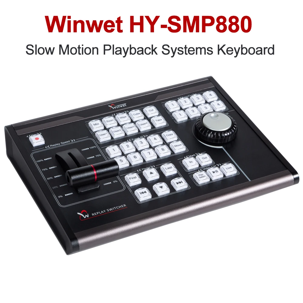 

Winwet HY-SMP880 Mini Slow Motion Switcher of Vmix Switcher Real Time Live Hardware Control Panel Playback Systems Keyboard