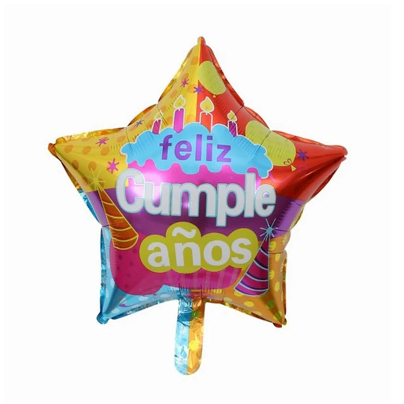 10 шт 18inch FELIZ cumpleaños Фольга воздушные шары ИСПАНИЯ С Днем Рождения Круглый с гелием