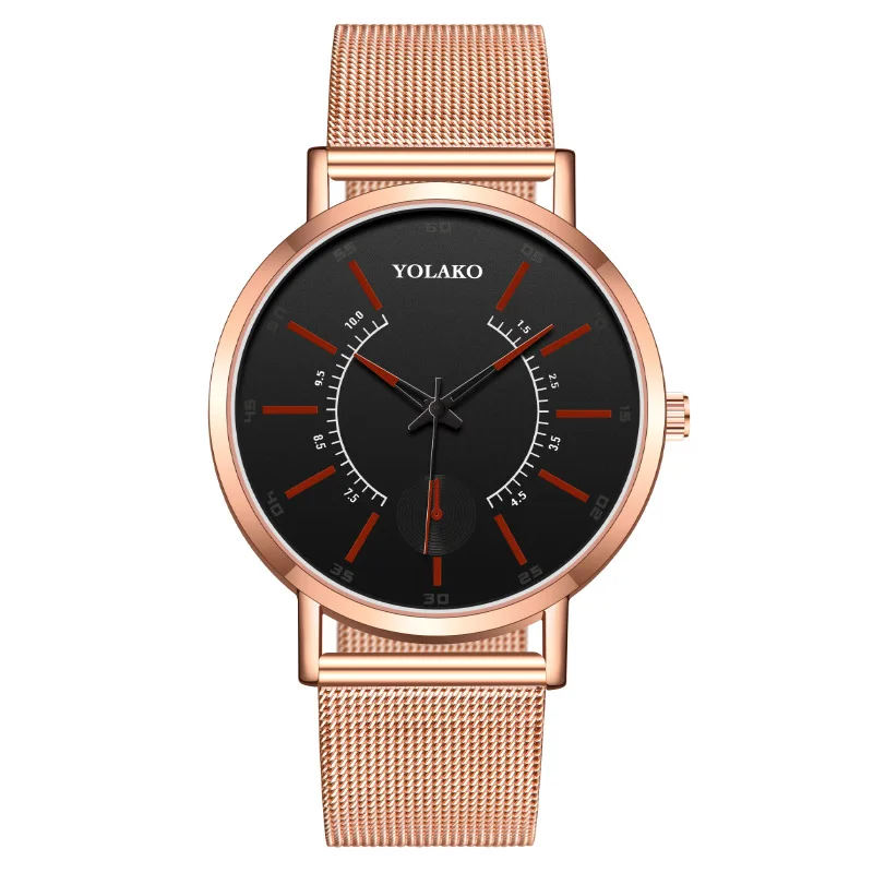 

Business Men's Quartz Watch Casual Alloy Milano Mesh Strap Blue Pointer Men's Wrist Watch Men Quartz Wristwatches Dropshipping