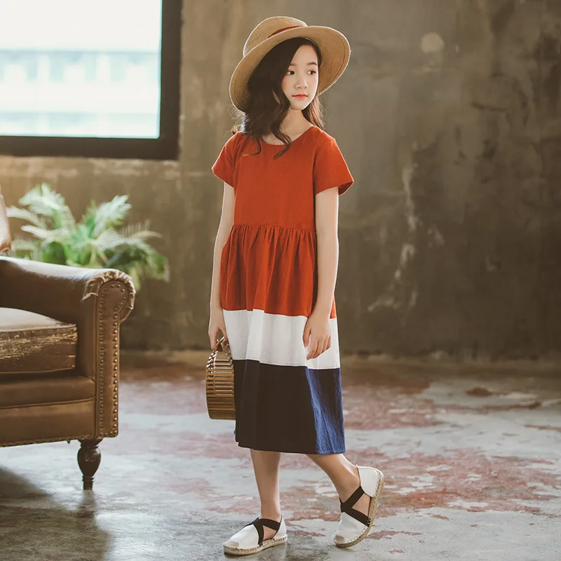 Детские платья для девочек новинка 2020 детское Хлопковое платье Повседневное