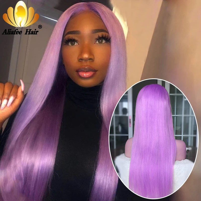 Aliafee 150% желтый парик человеческих волос бразильский Remy прямой передний 13x4