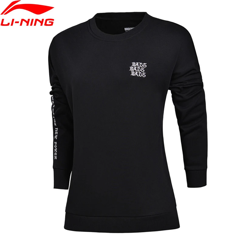 Li-Ning Женский трикотажный топ BAD FIVE Basketball PO, свитер, свободный крой, 68% хлопок, 32% полиэстер, подкладка, спортивные свитера AWDM584 WWW947
