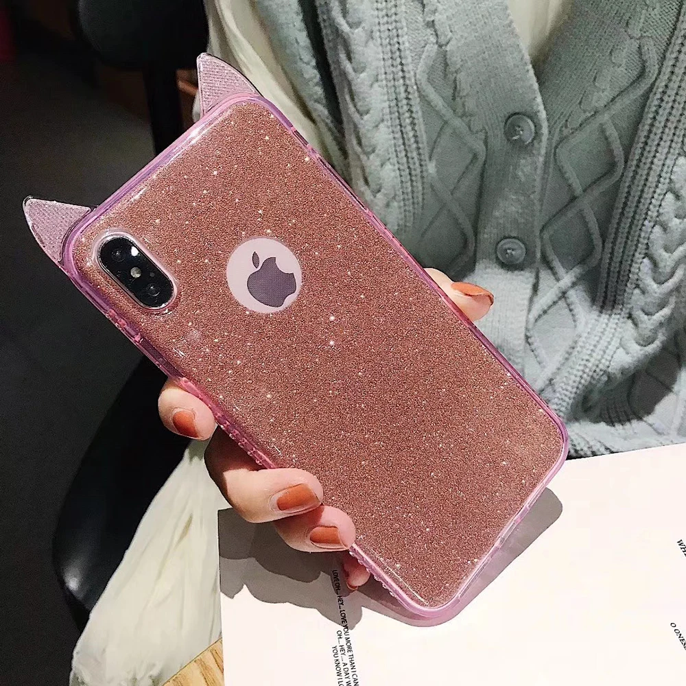 Роскошный блестящий прозрачный мягкий чехол из ТПУ со стразами и милыми