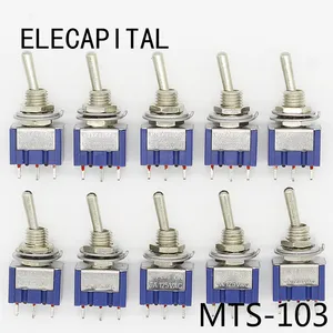 10 шт., ВКЛ.ВЫКЛ., 3-контактный мини-выключатель, переменный ток 125 В6 А 250 В3 А