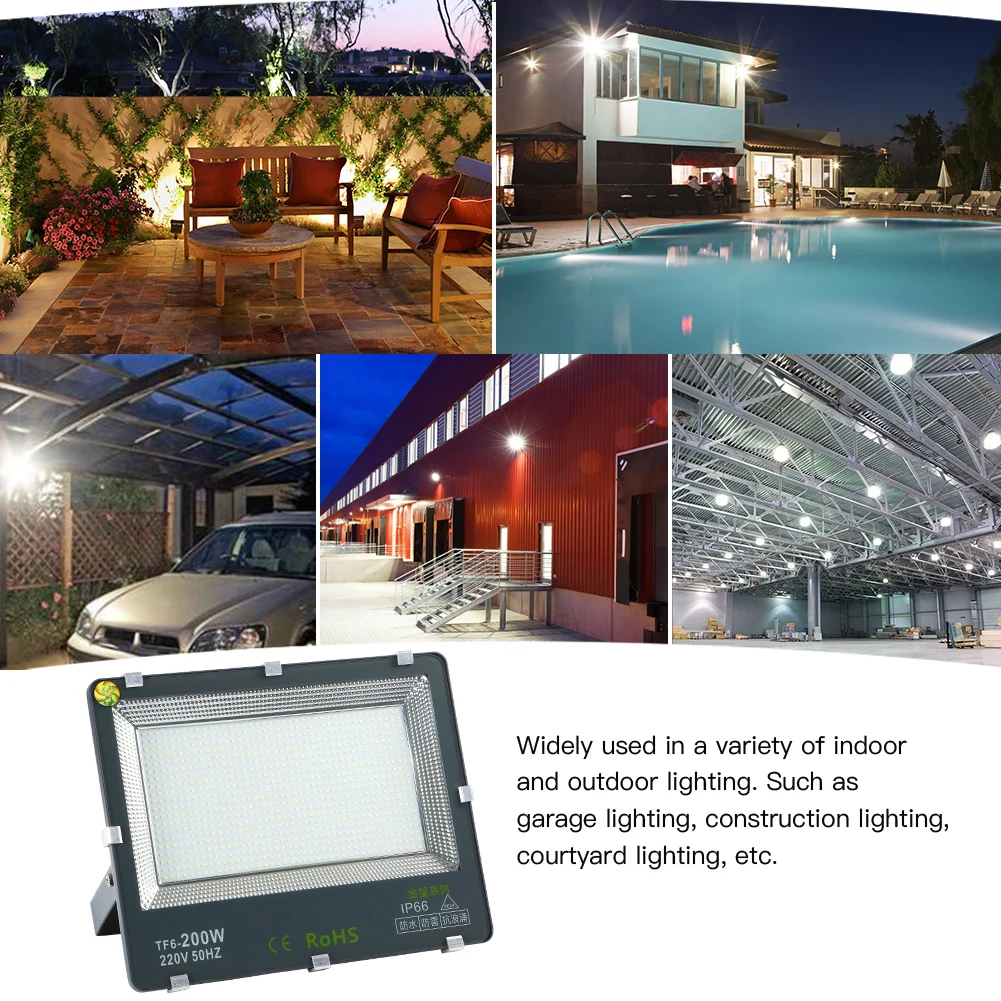 

Led Floodlight 200W Waterproof IP65 Outdoor LED Reflector Led Light Garden Lamp AC 220V Spotlight Street Lighting Flood Light