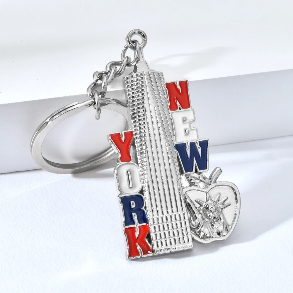 Vicney цинковый сплав Эмпайр Стейт брелок в форме здания яблока Статуя Свободы