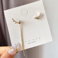 925 silver needle personality long style asymmetrical antler earrings modification face christmas stud earrings female jewelry