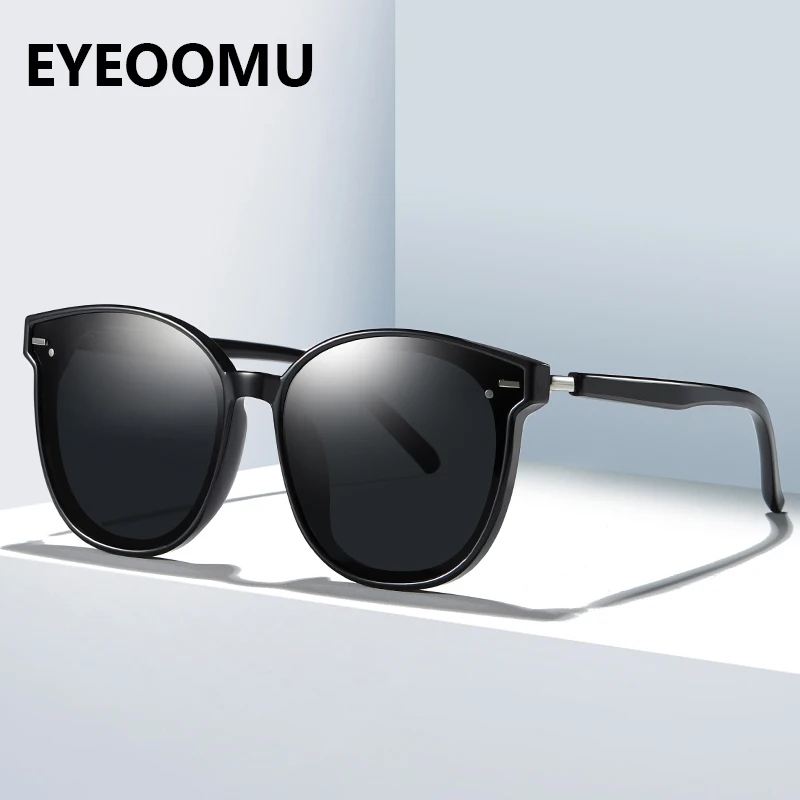 

EYEOOMU New Fashion Polarized Sunglasses Women Vintage Over Size Korea Brand Design GM Frame Men Driving Glare Block Sun Glasses