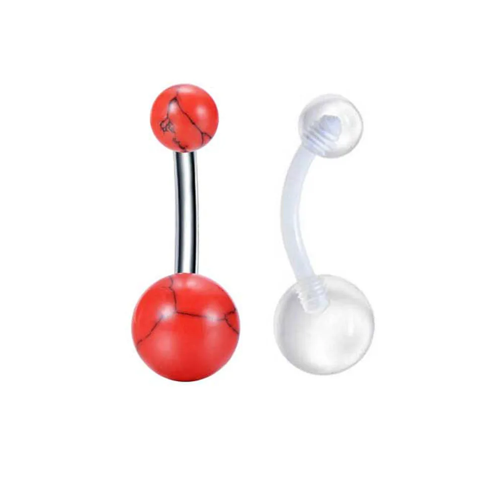 Set2PCS опал камень пупка кольцо сексуальная женщина пирсинг живота Штанга