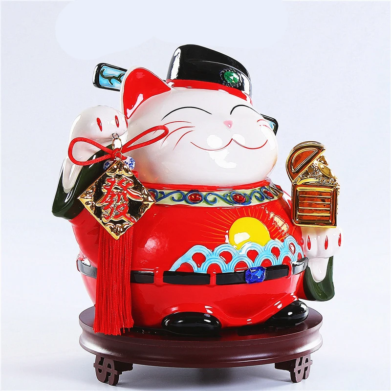 Feng Shui украшения фигурки Lucky Cat размера плюс Бог богатства Скульптура аксессуары