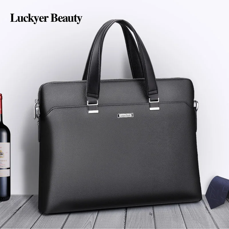 LUCKYER BEAUTY мужская сумка портфель кожаная для компьютера мессенджер сумочка