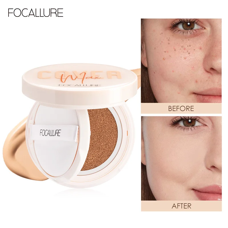 FOCALLURE Matte BB Cushion Natural Flawless Foundation Cream Long Lasting Oil Control Full Cover Makeup Cushion Foundation