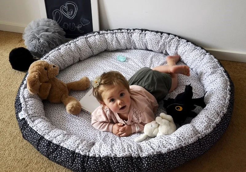 90 см детский игровой коврик в горошек круглый хлопковый для новорожденных одеяло