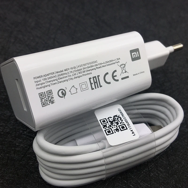 New EU Charger set ЕС Xiao mi 27 Вт быстрое зарядное устройство QC 4,0 турбо Зарядка адаптер питания для mi 9 t 9se cc9 9 pro 5G k20 pro redmi note 7 mi x 2 3 4 - Тип штекера: New EU Charger set