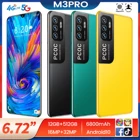 Новинка, смартфон глобальная версия M3 Pro, 12 Гб + 512 ГБ, десять ядер, 5,5-дюймовый HD Full дисплей, тройная камера 16 Мп + 32 МП, сотовый телефон 6,72 мАч