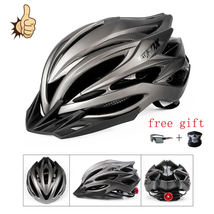 

Batfox Mtb Bicycle Helmet Mountain Bike Riding Ultralight Helmet Cycling Skateboard Safety Head Hat With Light Casco Ciclismo