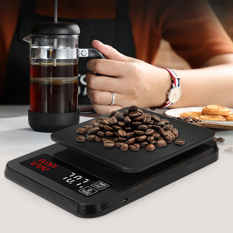 

Precision Electronic kitchen scale 5kg/0.1g 10kg/1g LCD Digital Drip Coffee Scale with Timer weight Balance Household scale