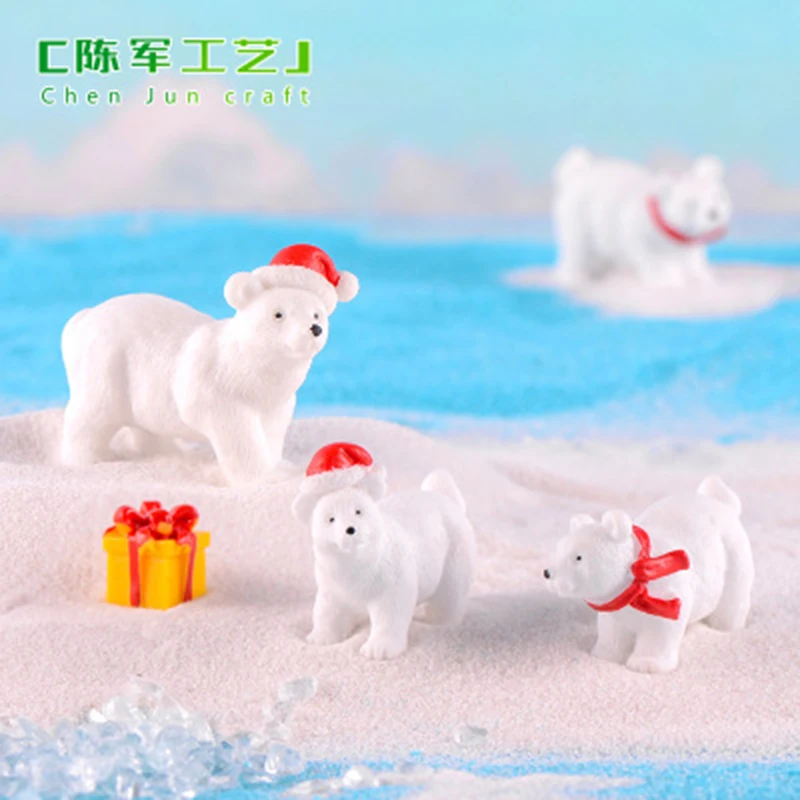 Рождественский полярный медведь фигурки Фея садовый декор микро Пейзаж