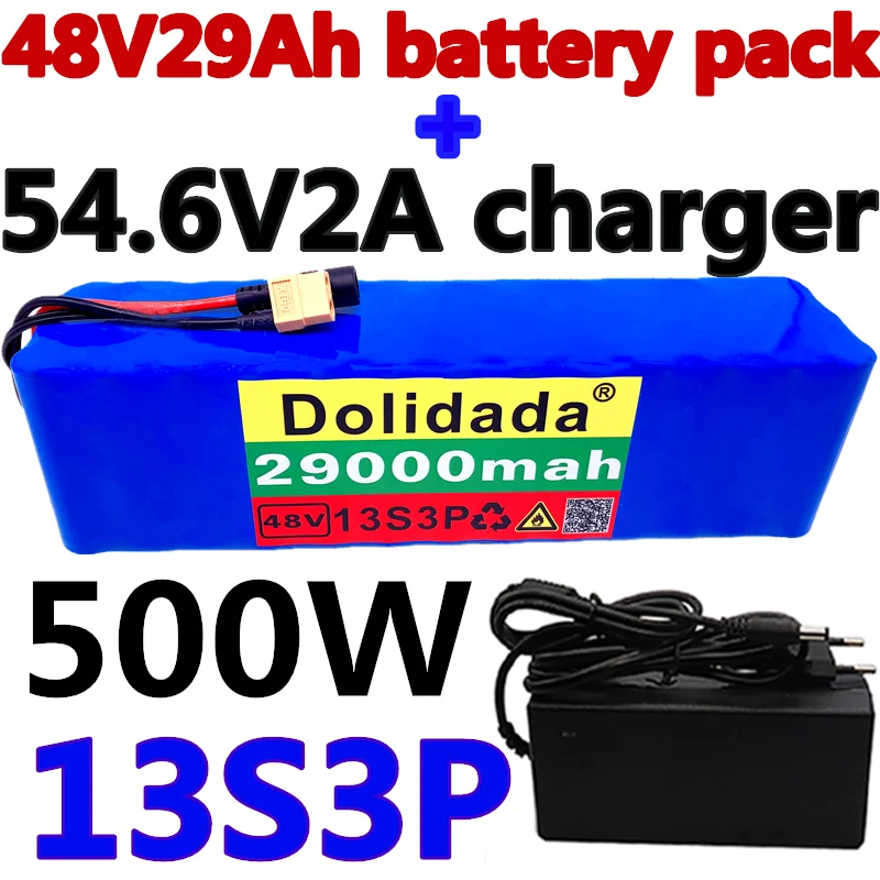 

48v lithium ion battery 48v 29Ah 29000mah 500w 13S3P Lithium ion Battery Pack For 54.6v E-bike Electric bicycle Scooter +Charger