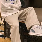 2021 для мужчин работает мешковатые Homme повседневные штаны Классический Стиль джинсы розовыйцвет синий, черный; Большие размеры свободные прямые брюки байкерские джинсовые штаны M-2XL