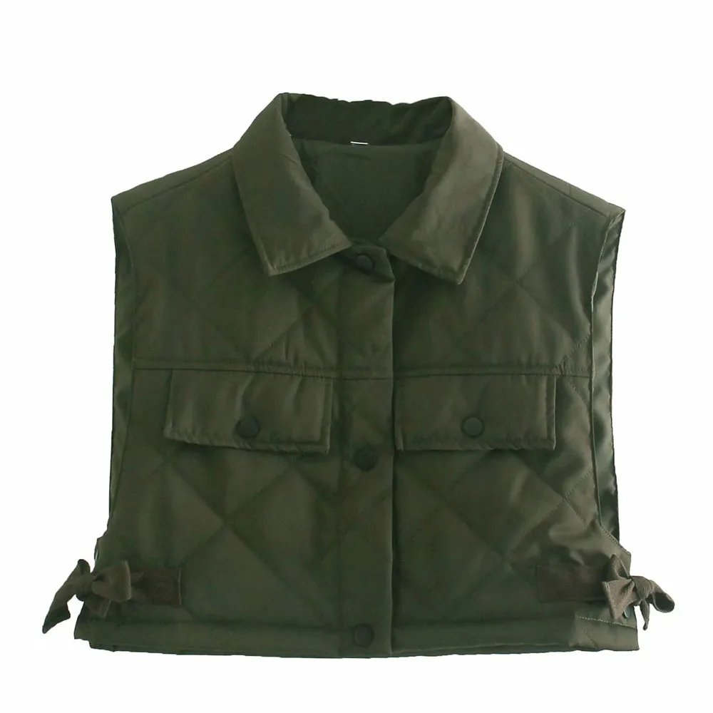 

2021 ZA new women's casual tooling tuyere bag quilted short vest vest RA 1255743 1255/743