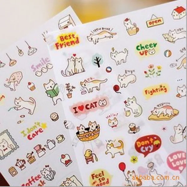 

10packs/lot New Kawaii Girl Pvc Sticker Note Sticker Decoration Label Multifunction Super Gift