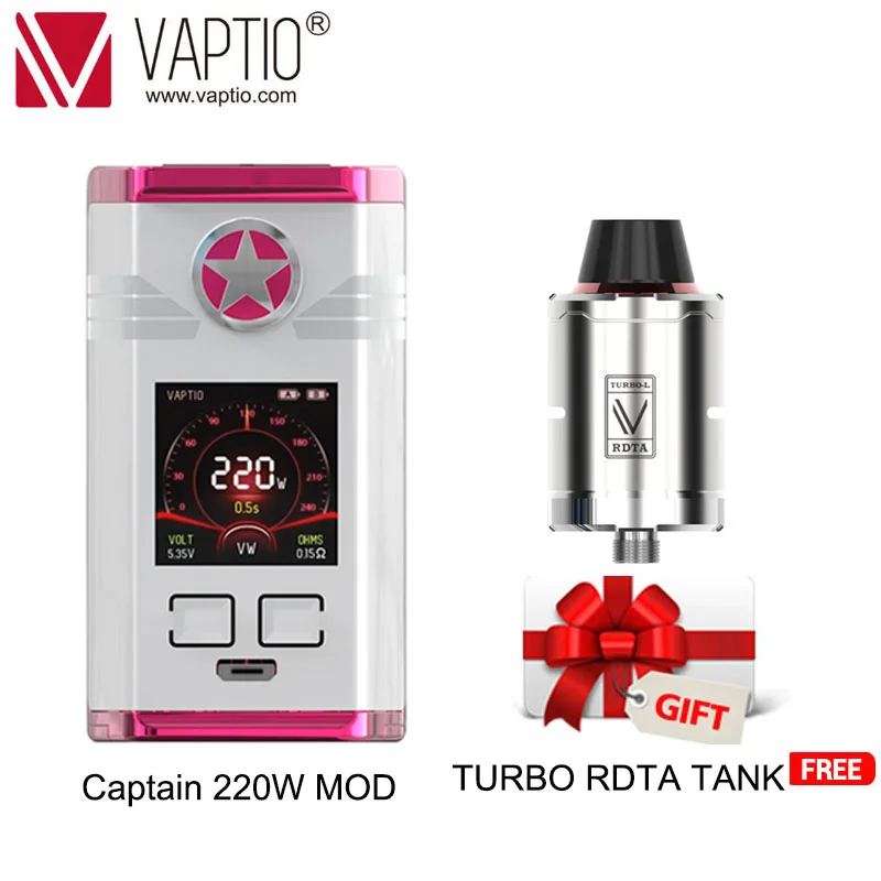 Оригинальный электронная сигарета VAPTIO 220W коробка капитана MOD с баком P3 и катушкой