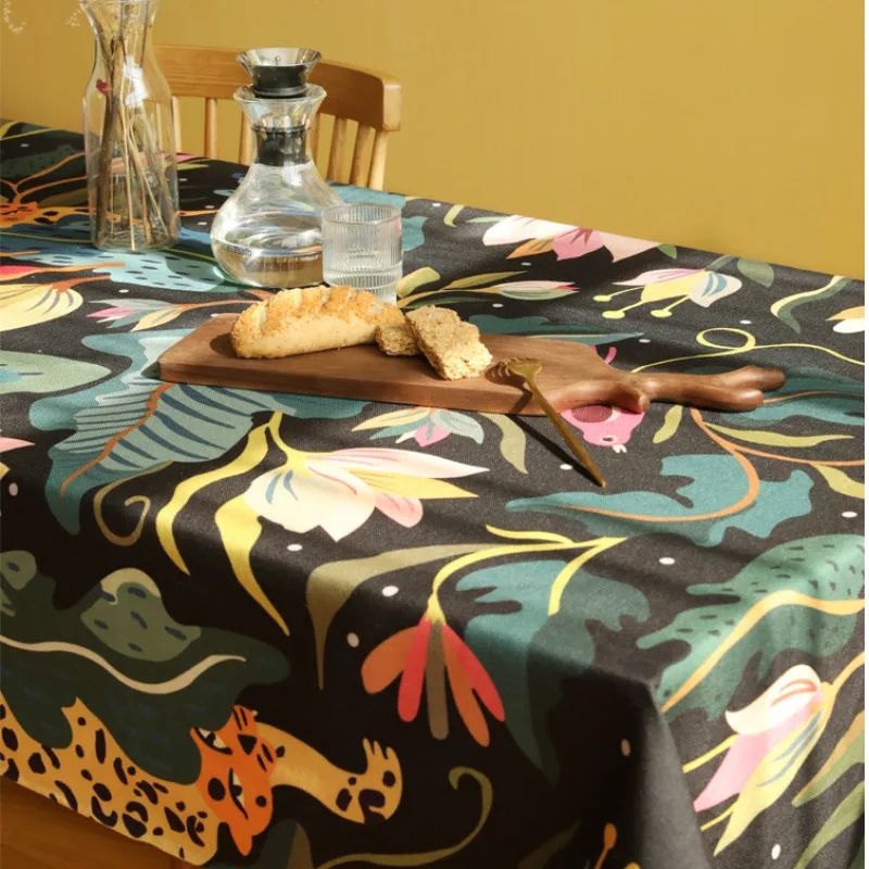 Скатерть для праздничного стола тканевая скатерть с изображением джунглей и