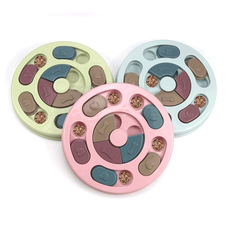 

Dog Puzzle Pet Bowl IQ Interactive Slow Eating Feeding Food Bowls Portable Puppy Feeder Choke Container Dog Supplies