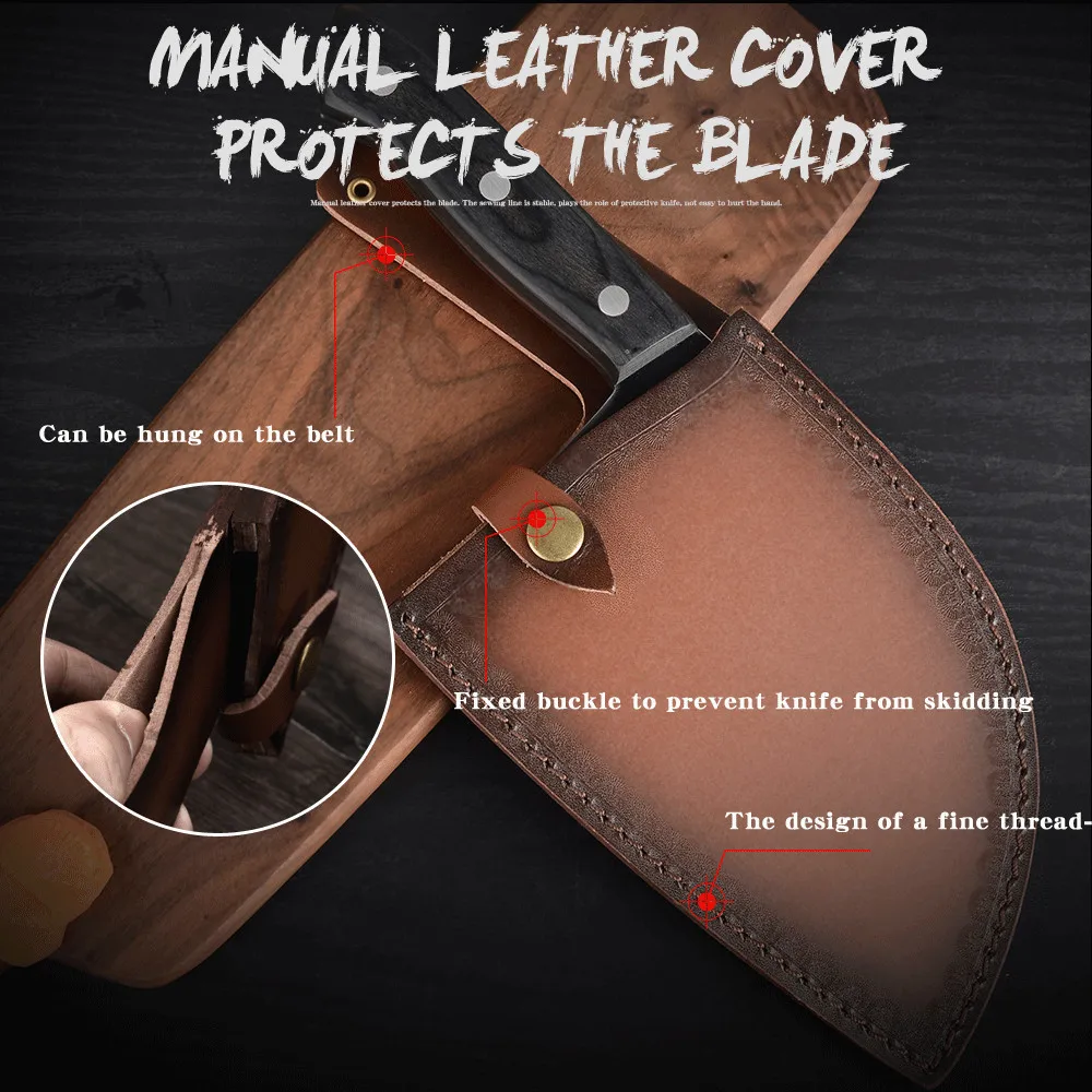 XYj нож мясника Профессиональный кухонный из высокоуглеродистой стали деревянная