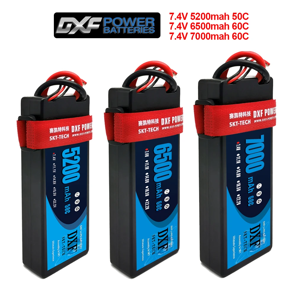 Аккумулятор DXF Lipo 2S 7 4 в 7000 мАч 6500 5200 50C 60C для радиоуправляемых автомобилей