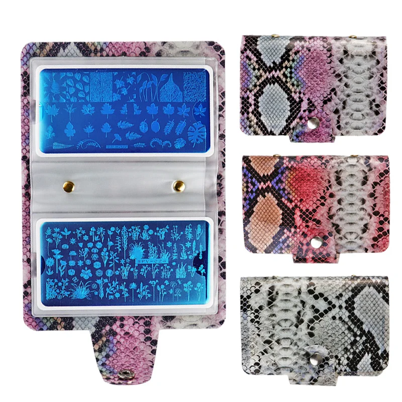 Шаблон для стемпинга ногтей со змеиным узором 20 слотов|Шаблоны дизайна ногтей| |