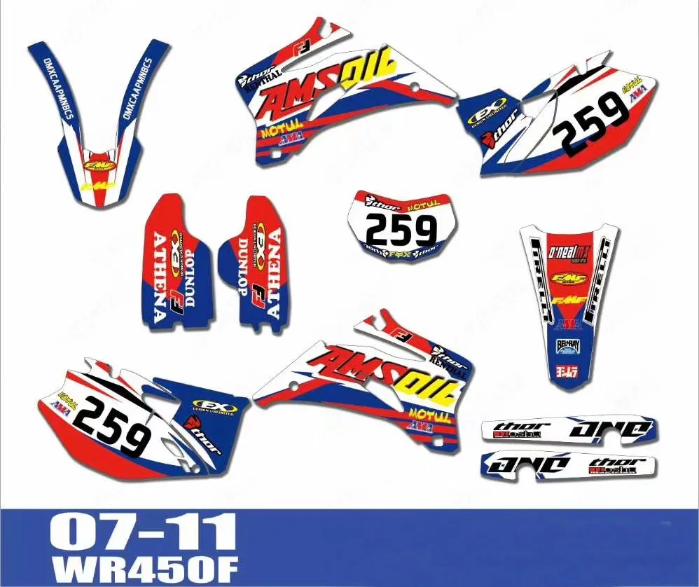 Набор наклеек для Yamaha WR250F WR450F 2007 2008 2009 2010 2011 WR 250F 450F WR250 WR450 F|Наклейки и стикеры| |