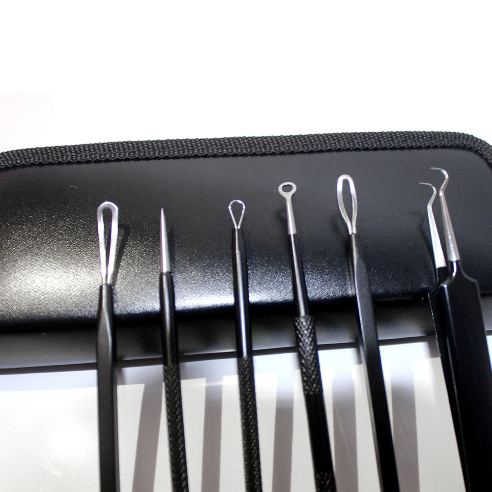 

6pcs/set Stainless Steel Blackhead Remover Kit Double-head Acne Needle Pimple Blemish Black Spot Beauty Skin Care Too
