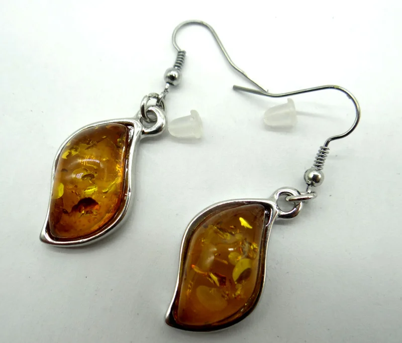 wholesale Natural Precious Modernist Water drop TEARDROP GOLDEN HONEY PRESSED AMBERS Jewelry making earring Q3 | Украшения и