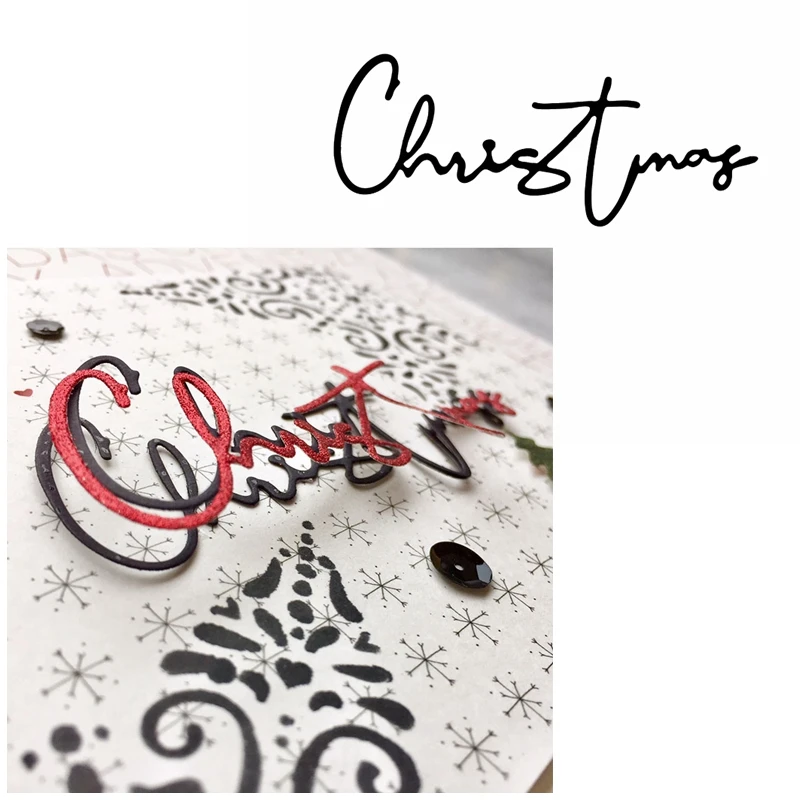 Рождественские слова металлические Вырубные штампы Декор слов вырубки для