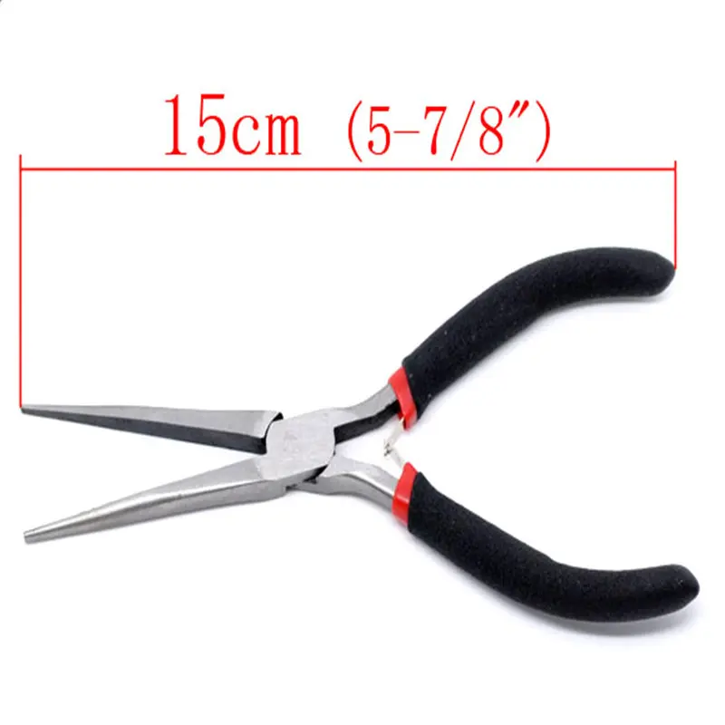 

Urijk Functional Insulated Non-slip Diagonal Long Nose Pliers Needle Pliers Electrical Wire Chrome Vanadium Black Bent Hand Tool