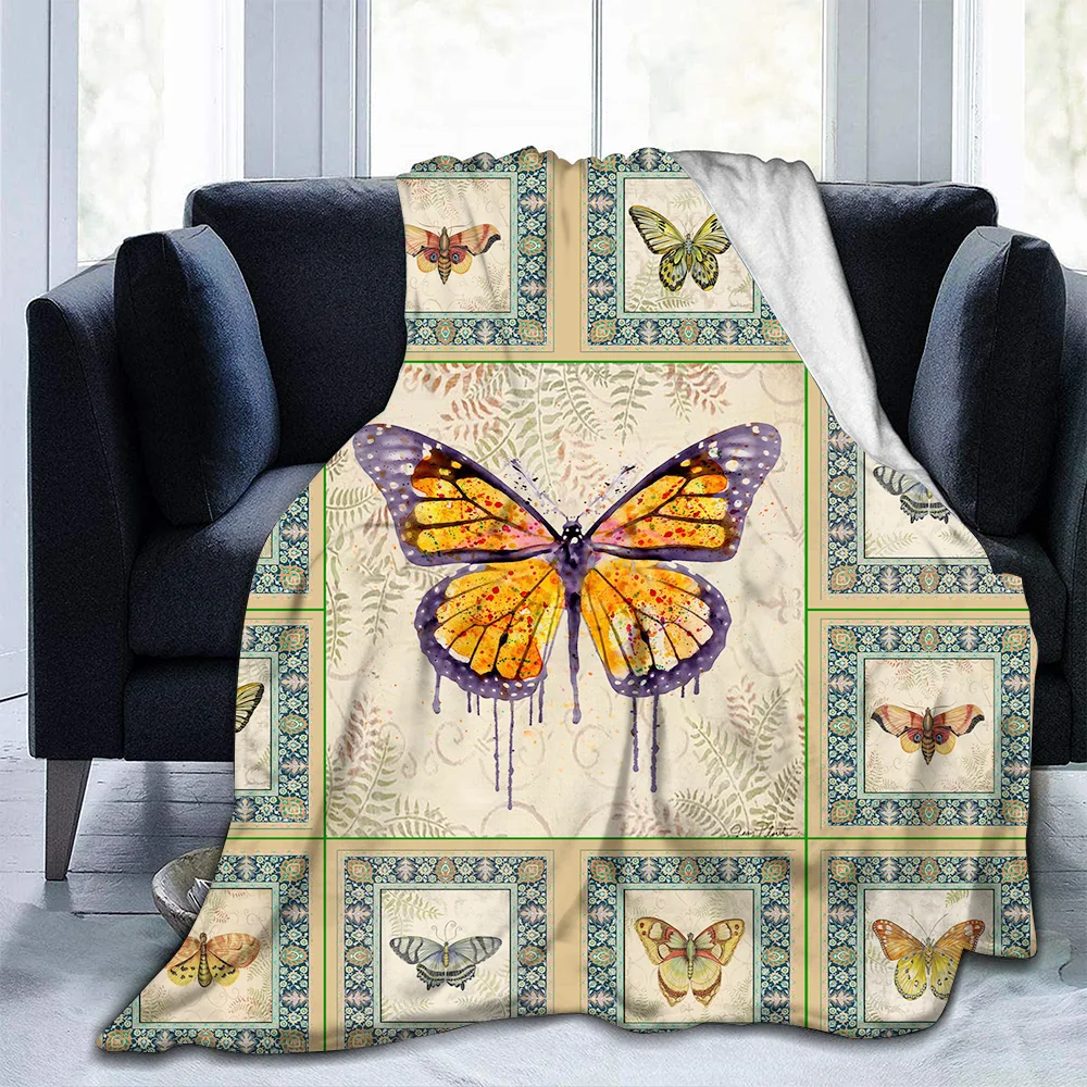 

Schmetterling Flanell Decke Super Weichen Leichten Ultra Luxuriöse Fleece Plüsch Decke Lila Schmetterlinge Design Decken