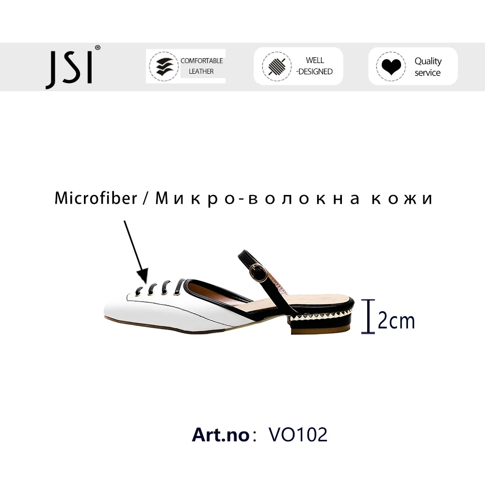 

JSI New Comfortable Dressing 2021 Woman Flats Shoes Mules Shallow Strange Heel Fashion Solid White Summer Square Toe Flats VO102