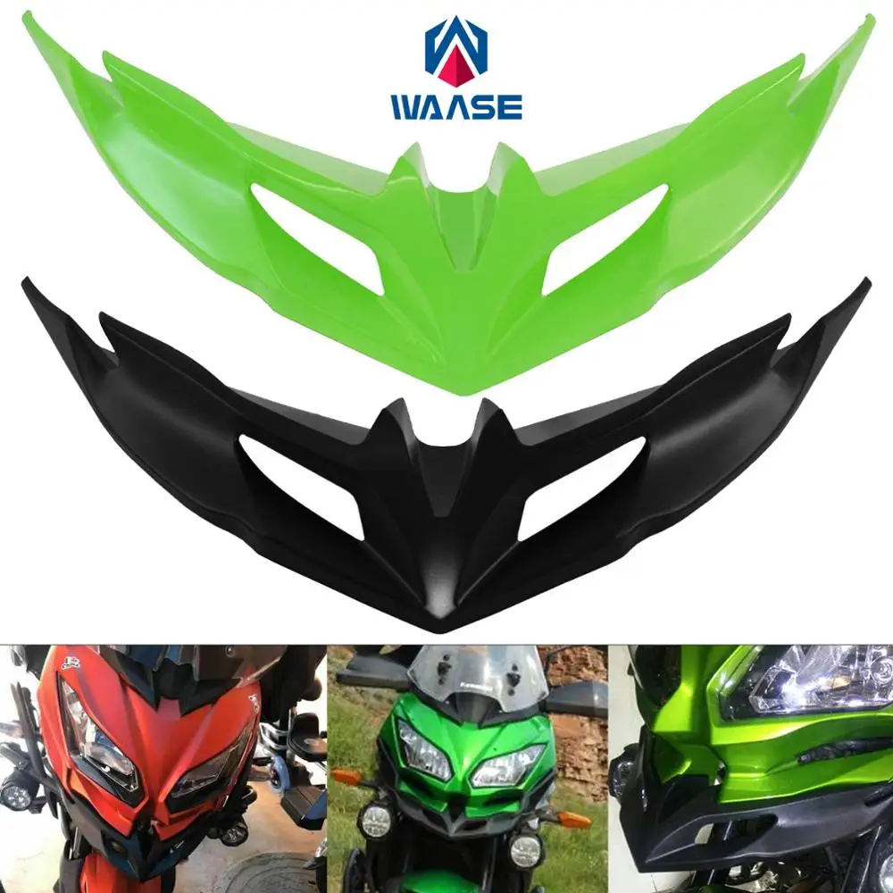 

waase Motorcycle Front Fender Beak Nose Cone Extension Cover Extender Cowl For KAWASAKI Versys KLE 650 KLE650 LE650E 2015-2021