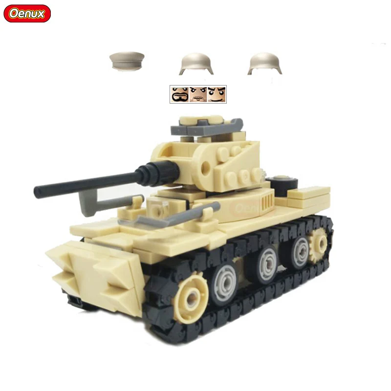German Tank Oenux мировая война 2 Северная военная модель автомобиля MARK1 Танк Dodge WC63 Krupp Artillery 82 строительный блок кирпичные игрушки - Цвет: German Tank