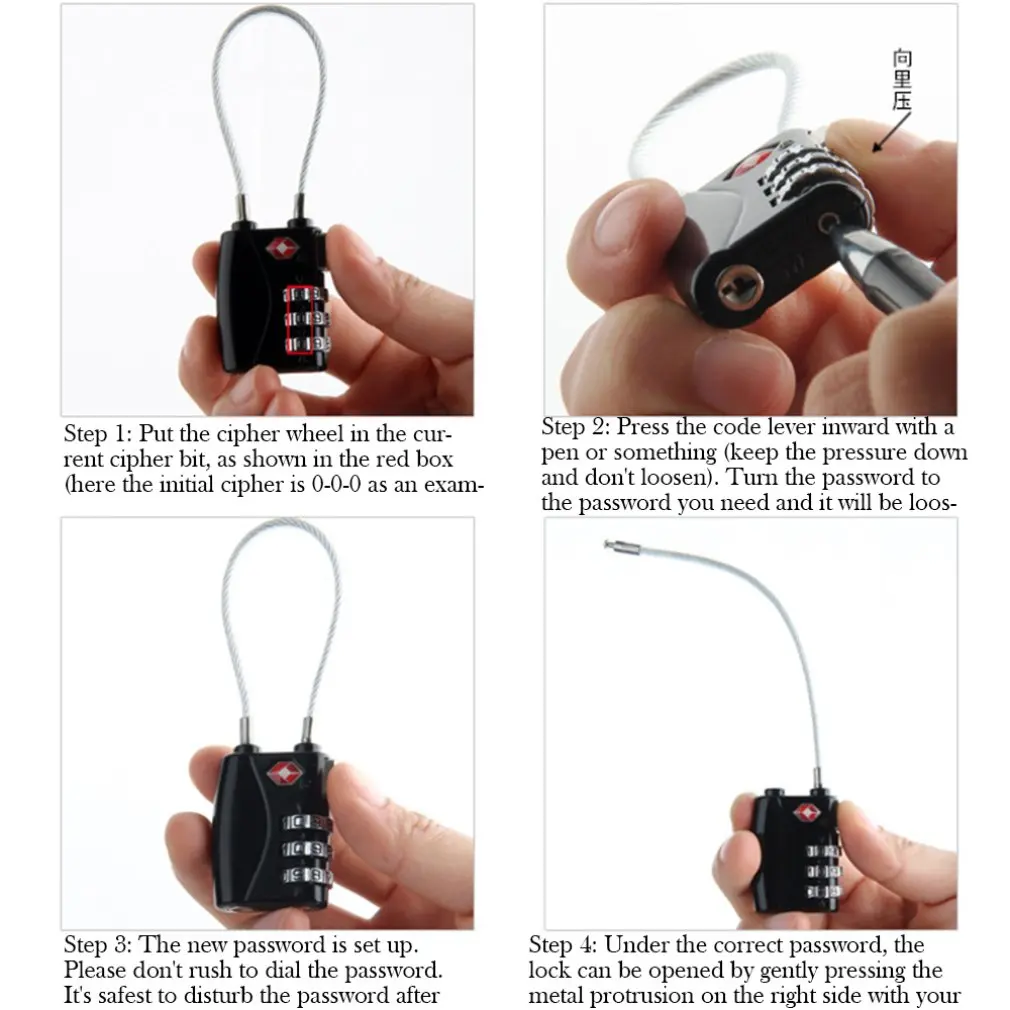TSA719 3-значный замок с паролем для тренажерного зала школы безопасности чемоданов