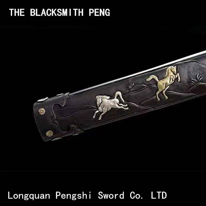 

Dark horse Tactical knife/Gold plated and silver plated antique copper scabbard wakizashi/Ninja Samurai Scimitar Japan katana